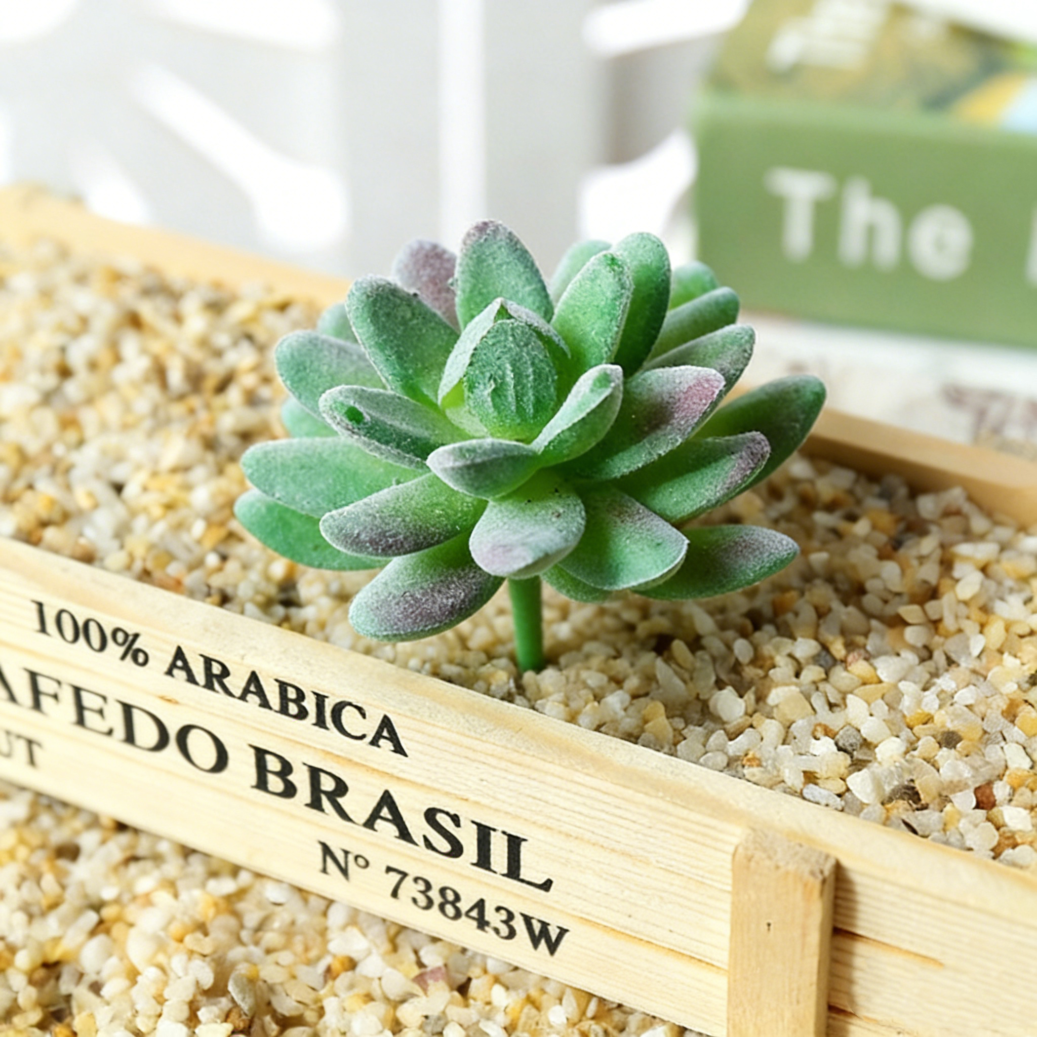 10.jpg Flocking green Aritificial succulent flower head creative DIY products - Image 1